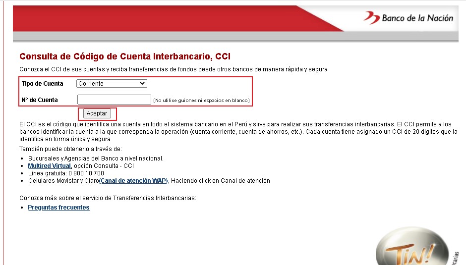Consultar CCI online