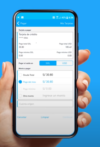 Pasos para pagar tarjeta de crédito Banbif por la app (5)