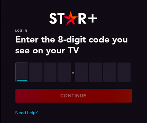 solicitando el código de Star Plus Begin