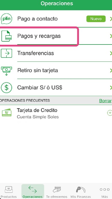 pagos y recargas app Interbank